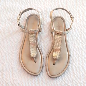 Cole Haan Gold Demi Wedge Thong Sandal - Nike Air Technology